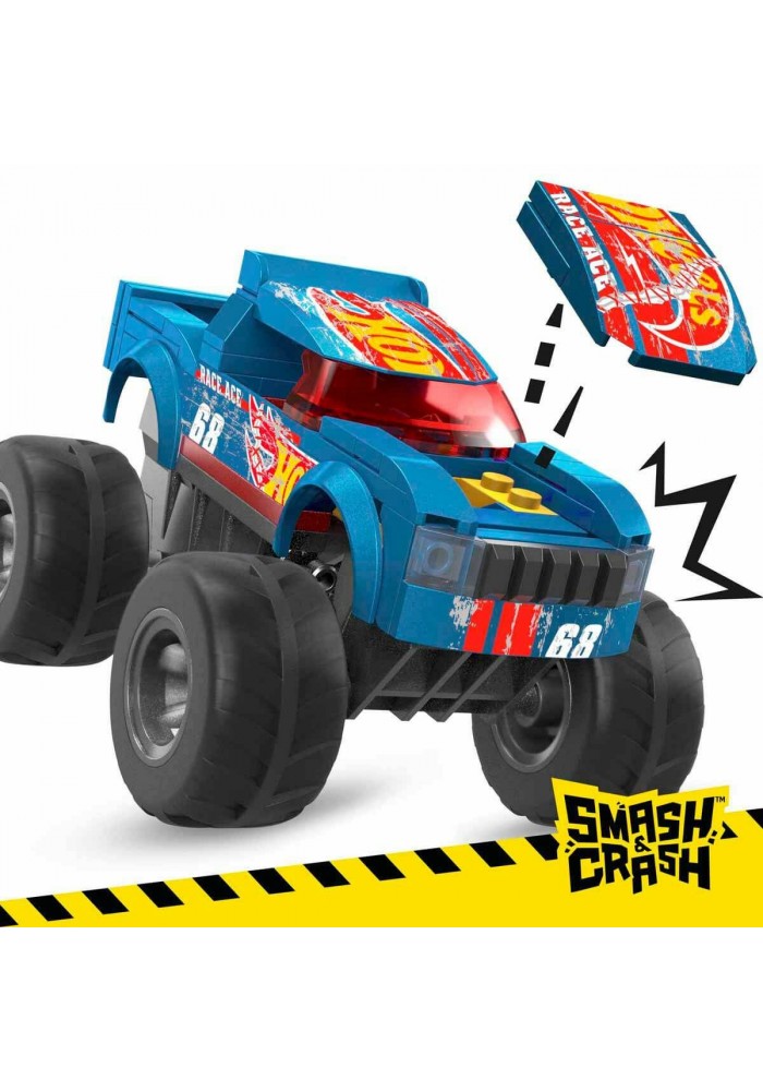 HMM49 MEGA™ Hot Wheels® Smash & Crash Race Ace™ Monster Truck 80 parça +5 yaş