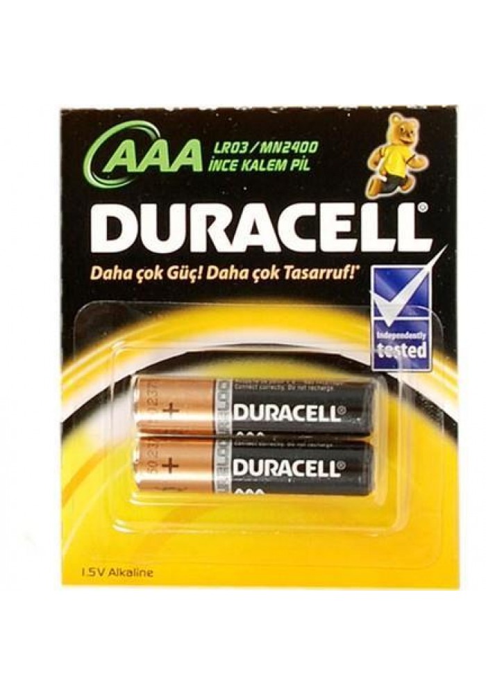 Duracell Alkalin Pil AAA 2'' li Paket