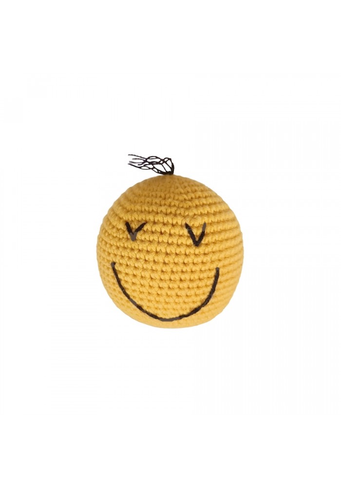 Markapet Kedi Oyuncağı Gülümseyen Örgü Emoji 6-6,5 cm Sarı