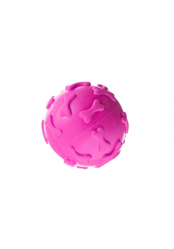 Markapet Kemik Desenli Sesli Köpek Oyun Topu 6 cm Pembe
