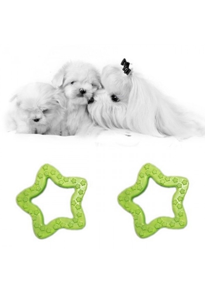 Köpek diş bakım oyuncağı yıldız şeklinde 8 cm Yeşil