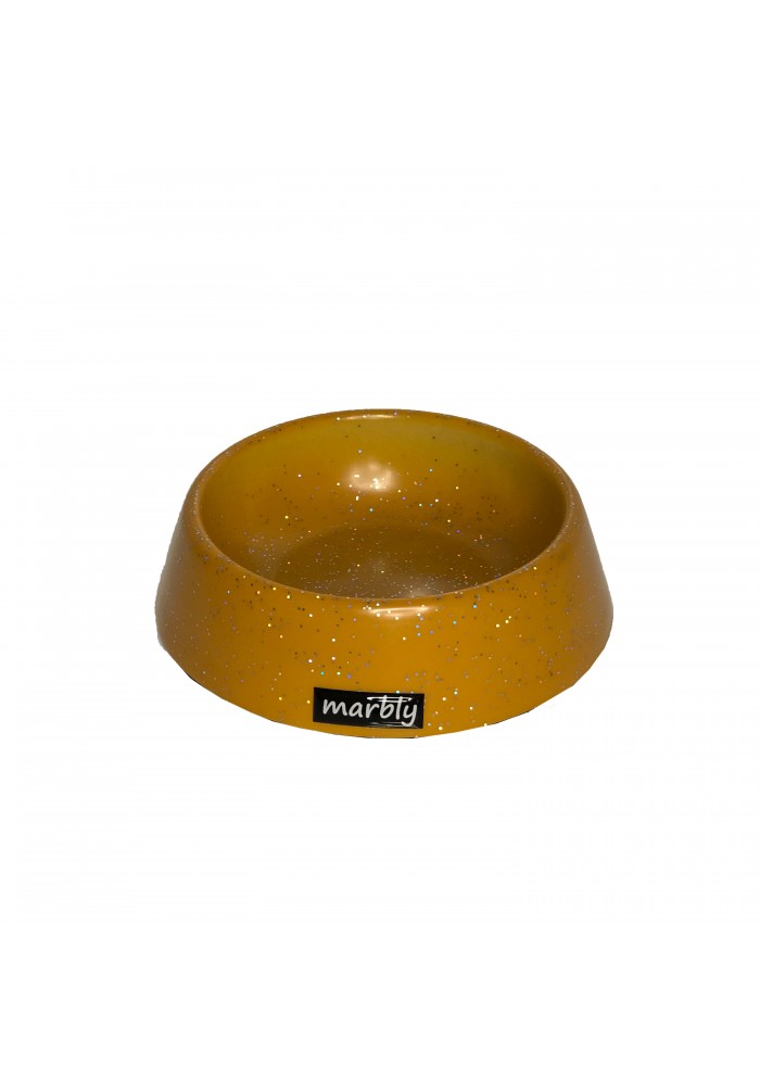 Marbly Sarı Galaxy Mermerit Köpek Mama Su Kabı 700 ml
