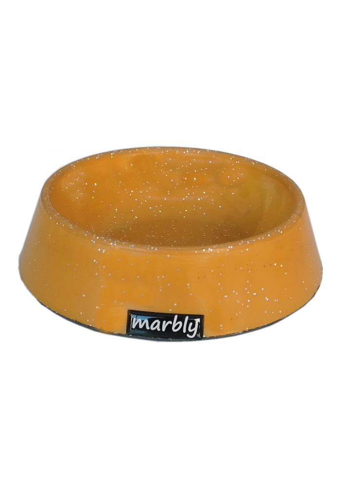 Marbly Sarı Galaxy Mermerit Köpek Mama Su Kabı 700 ml