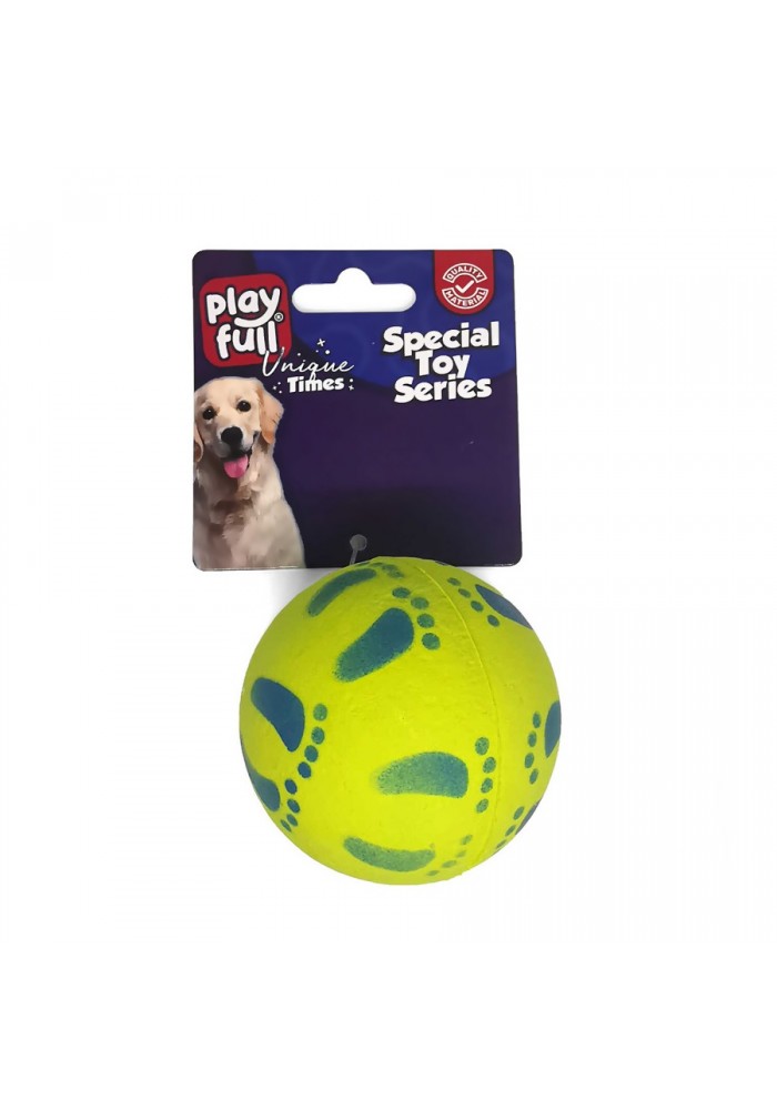Playfull Zıplayan Köpek Oyun Topu 6,3 Cm Yeşil Ayak Desenli