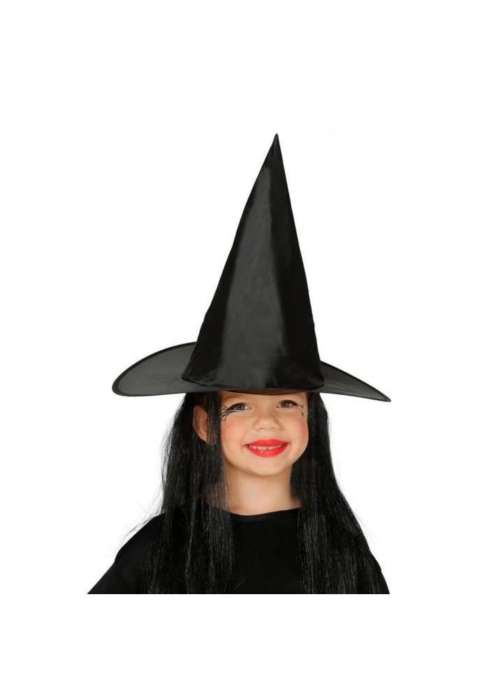 çocuk Boy Siyah Cadı şapkası Ve Uzun Siyah Cadı Peruğu