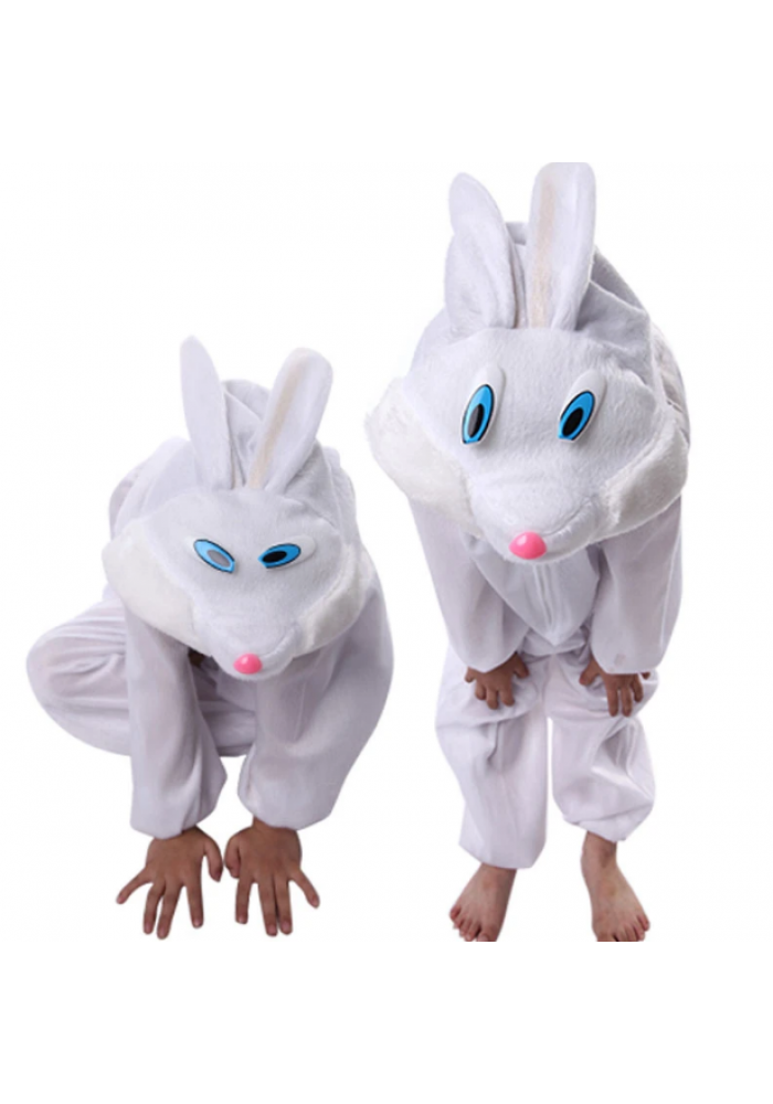 çocuk Tavşan Kostümü Beyaz Renk 6-7 Yaş 120 Cm