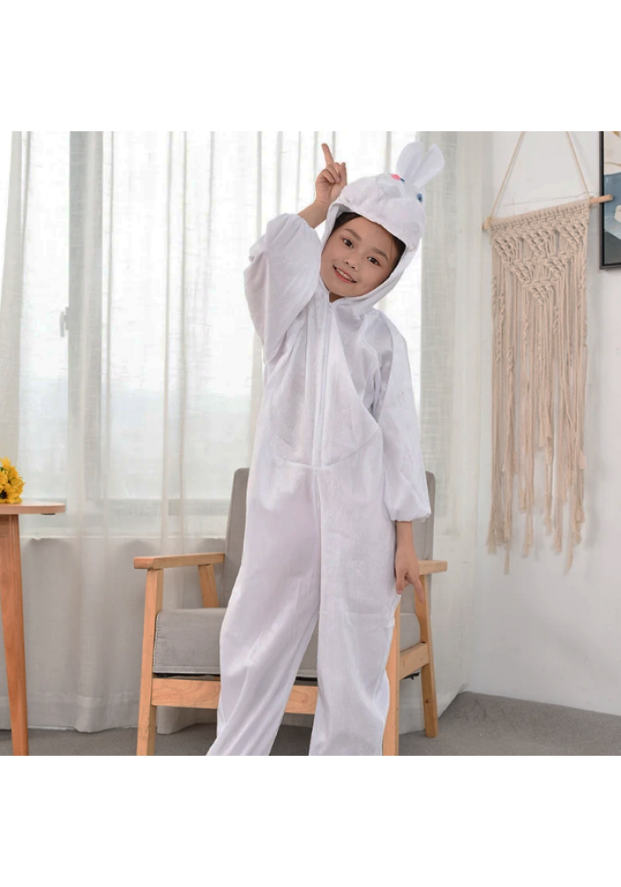 çocuk Tavşan Kostümü Beyaz Renk 4-5 Yaş 100 Cm