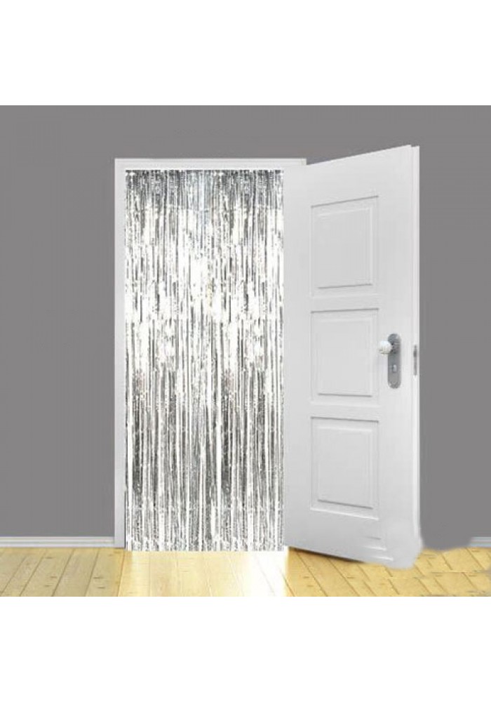 Işıltılı Duvar Ve Kapı Perdesi Gümüş 90x200 cm