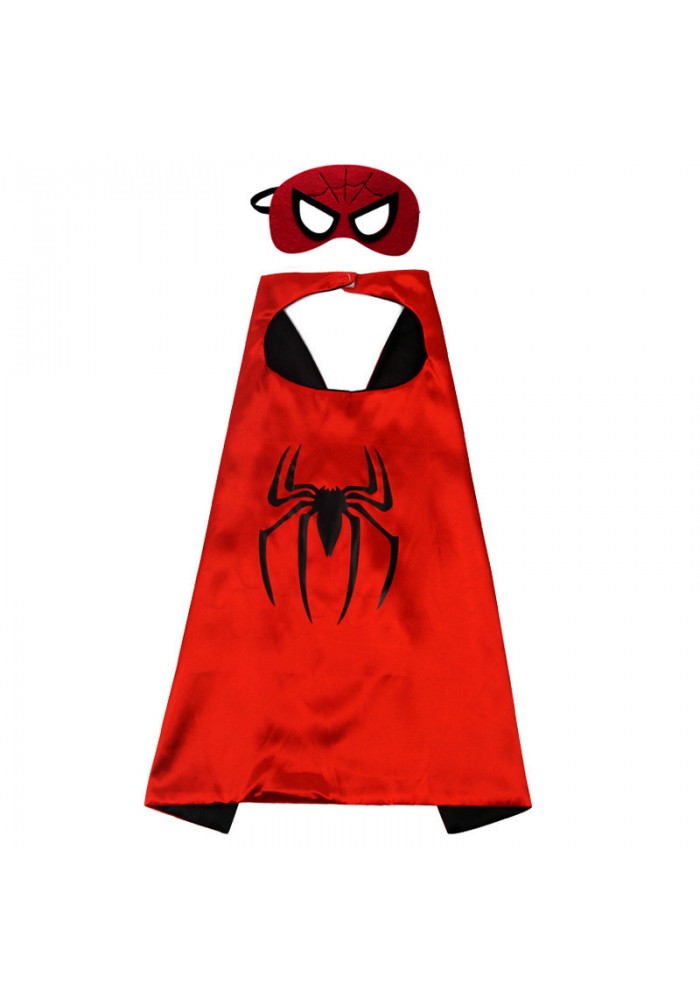 örümcek Adam Spiderman Avengers Pelerin + Maske Kostüm Seti 70x70 Cm