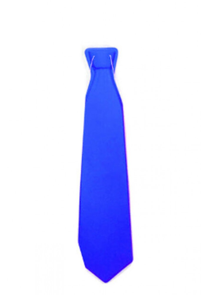 Plastik Parti Kravatı Neon Mavi Renk 12 Adet