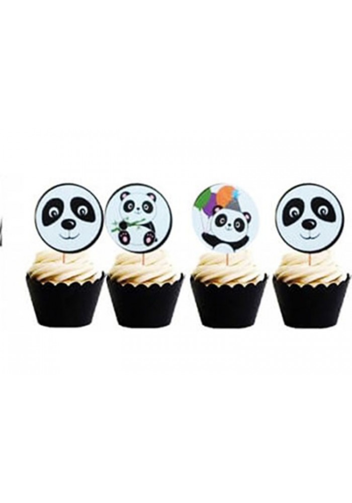 Sevimli Panda Temalı Parti Kürdan Süsü 20 Adet