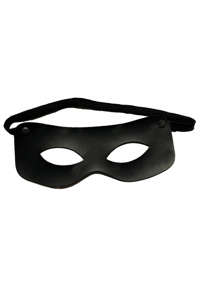Siyah Renk Vinleks Deri Malzemeden Imal Zorro Maskesi Hırsız Maskesi 7x16 Cm