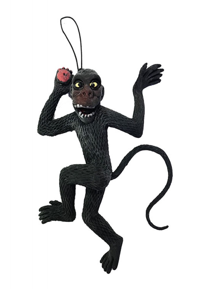 Siyah Renk Yumuşak Plastik şaka şempanze Maymun Anahtarlık şaka Malzemesi