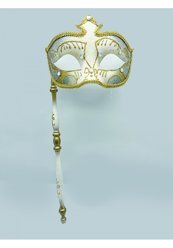 Venedik Masquerade Sopalı Maske Mavi Renk 17x35 Cm