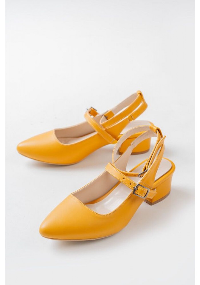Hardal Sarıalçak Topuklu Kadın Ayakkabı