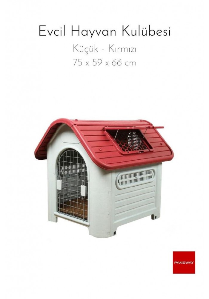Evcil Hayvan Kulübesi - Küçük - Kırmızı Kirmizi