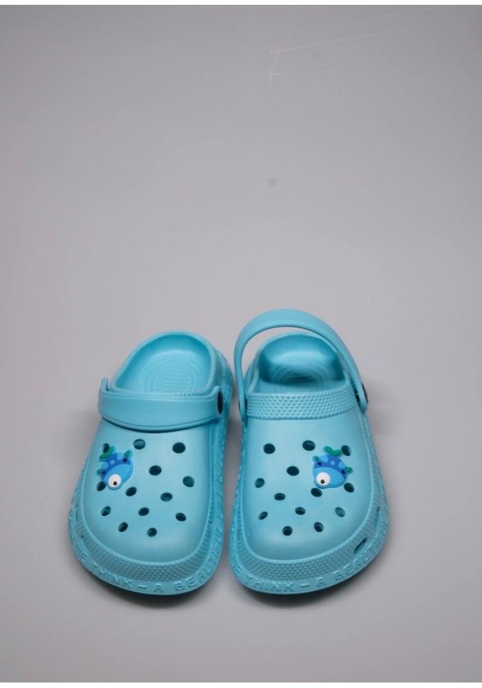 Mavi Unisex çocuk Ve Bebek Bantlı Tokalı Rahat Taban Yazılı Sandalet