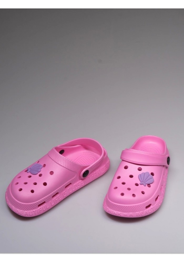 Pembe Kız çocuk Ve Bebek Bantlı Tokalı Rahat Taban Yazılı Sandalet