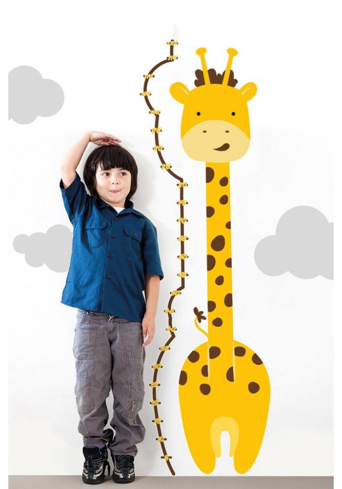 Zürafa Boy ölçer Duvar Sticker