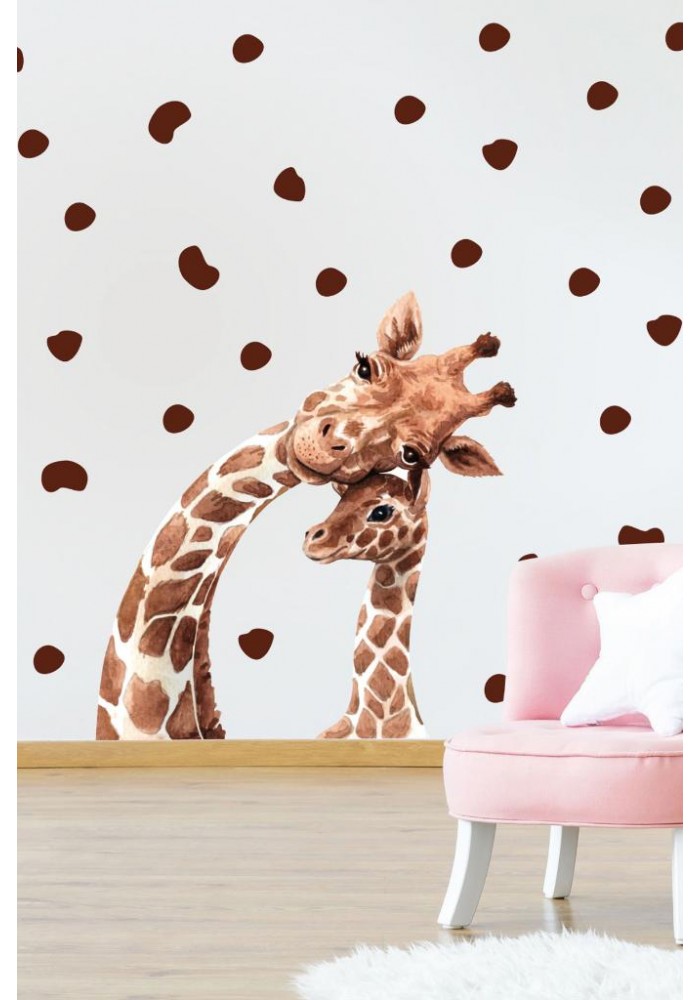 Zürafa Ve Yavrusu Duvar Sticker