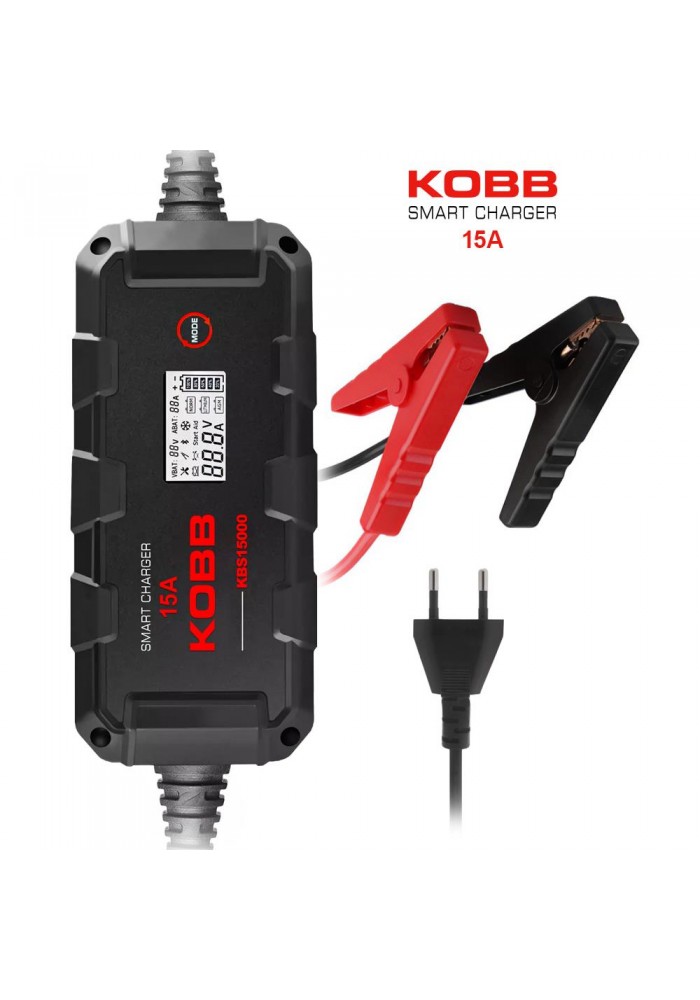 KOBB KBS15000 6V/12V/24V 300A Akıllı Dijital Akü Şarj ve Akü Bakım/Desülfatör