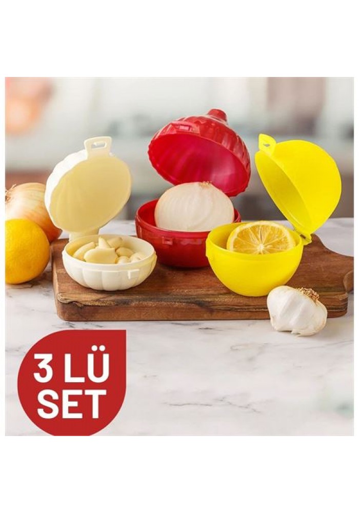 6 Set Revere Soğan Sarımsak Limon Saklama Kabı Seti 717966