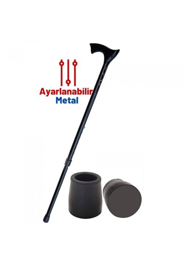 12+2 ADET Pongnas Siyah Yükseklik Ayarlanabilir Metal Baston