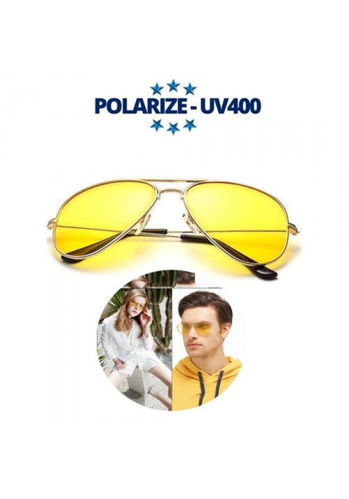 12+2 ADET Polarize UV400 Sarı Camlı Güneş Gözlüğü