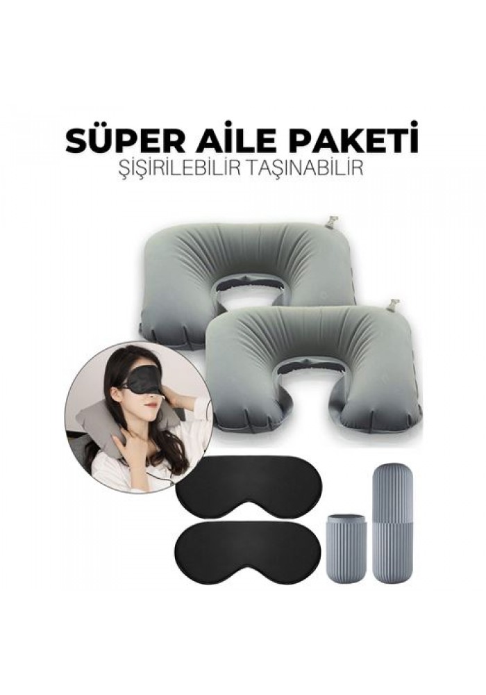 6 SET Taşınabilir Boyun Uyku Yastığı Süper Aile Seti Balvanera Design 718660