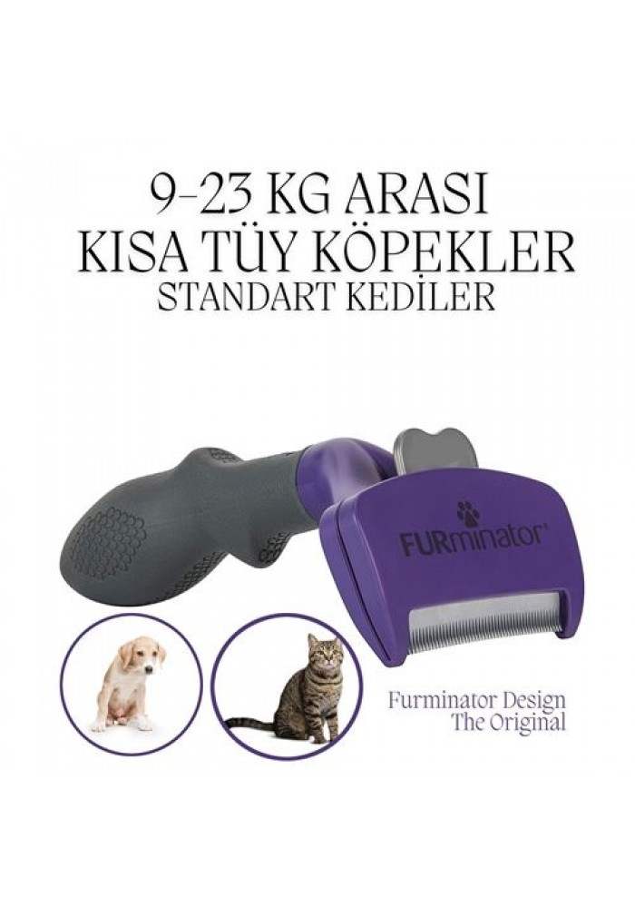Çelik Tüy Tarağı Küçük Kısa Tüylü Köpekler Furminator Design 718754