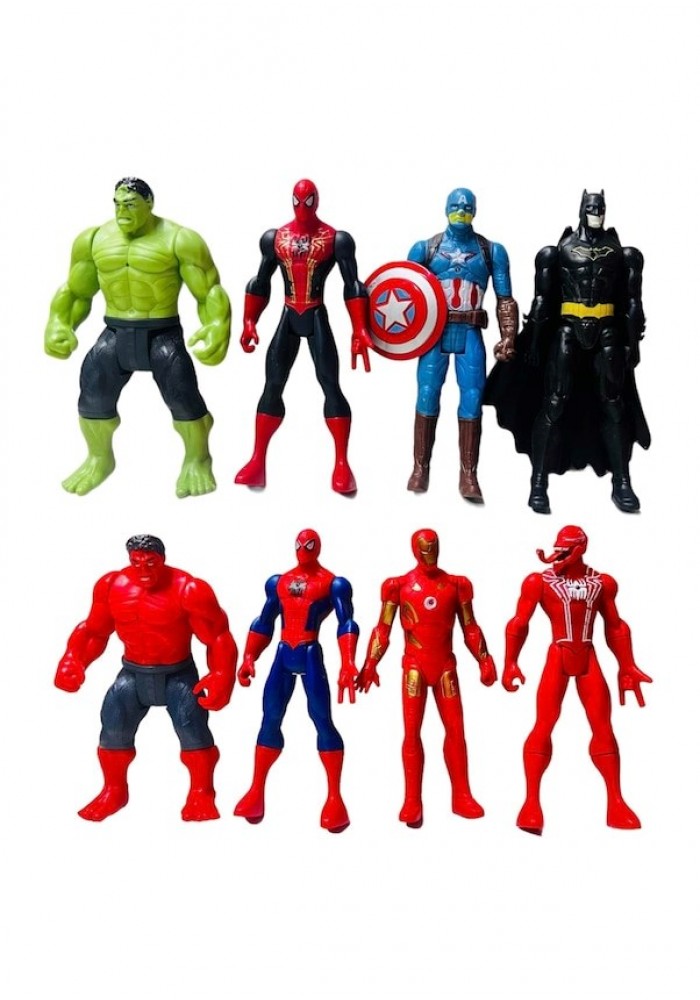 Bisepetim Avengers Işıklı Örümcek Adam Hulk Kaptan Amerika Batman İronman Venom 8'li Kahramanlar Oyun Seti