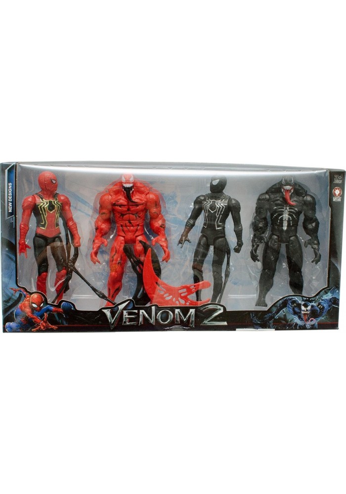 Bisepetim Avengers4lü Venom ve Spiderman Oyuncak Figür Seti 17 cm