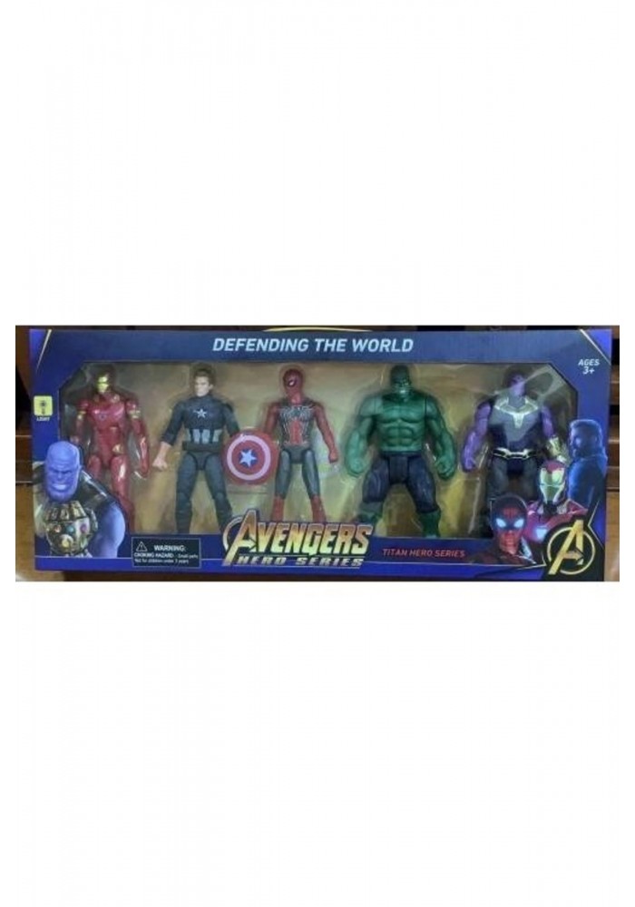 Bisepetim Avengers 5li 18 Cm Figür Oyuncak Işıklı Eklemli Marvel