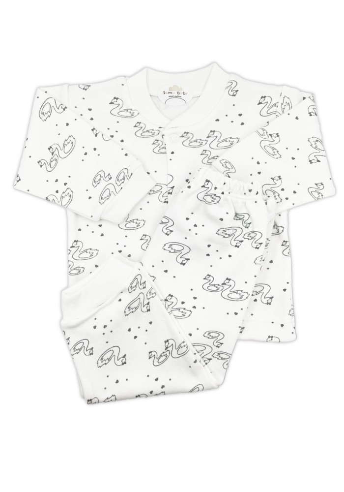 Sema Baby Sevimli Kuğu Bebek Pijama Takımı 0-3 Ay